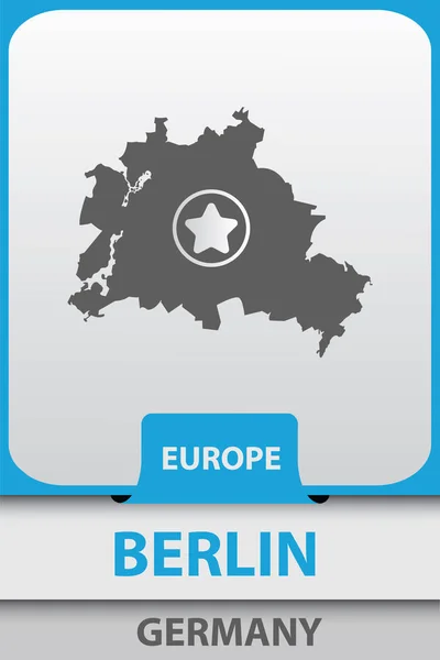 Πόλη: Βερολίνο Χάρτης σιλουέτα — Διανυσματικό Αρχείο