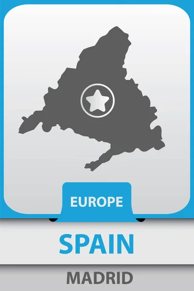 Mapa de Madrid silueta — Vector de stock