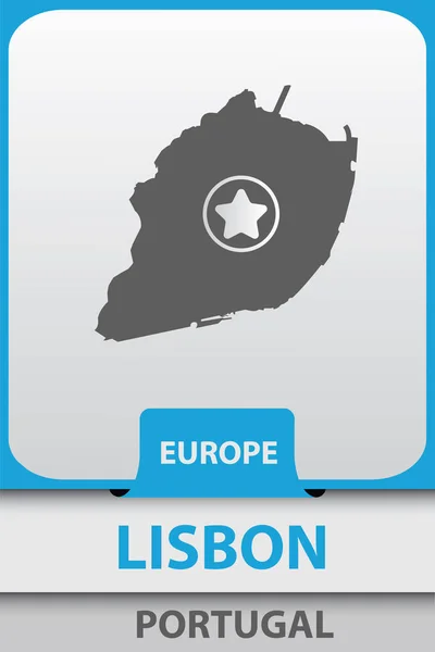 Lisboa mapa da cidade silhueta — Vetor de Stock