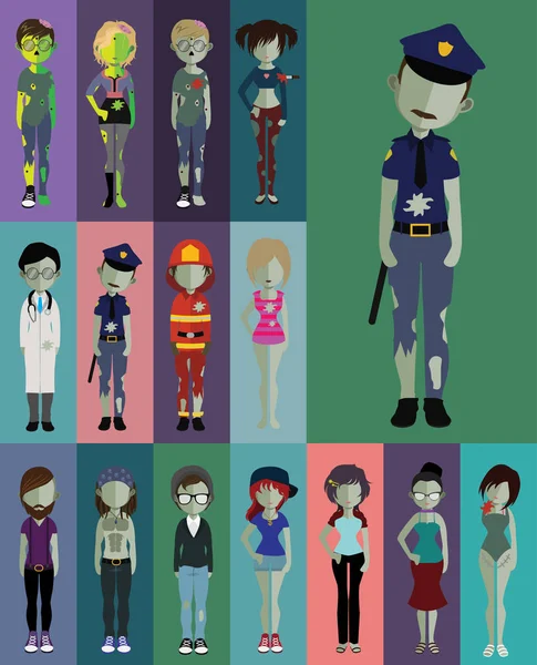 çeşitli insanlar düz simgeler kümesi