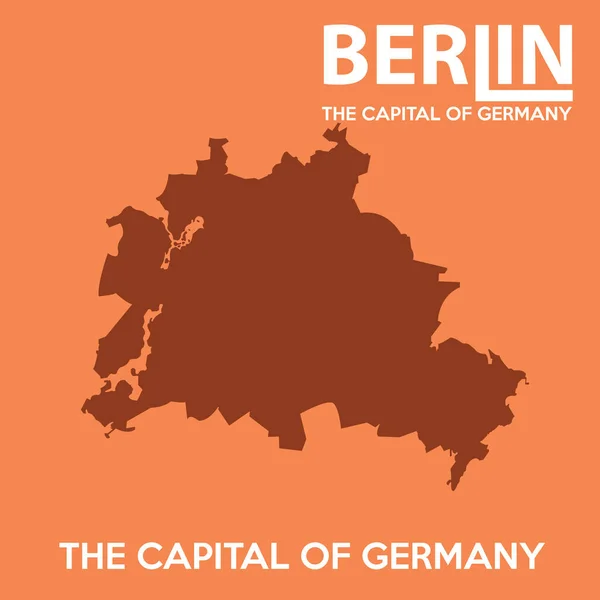 Πόλη: Βερολίνο Χάρτης σιλουέτα — Διανυσματικό Αρχείο