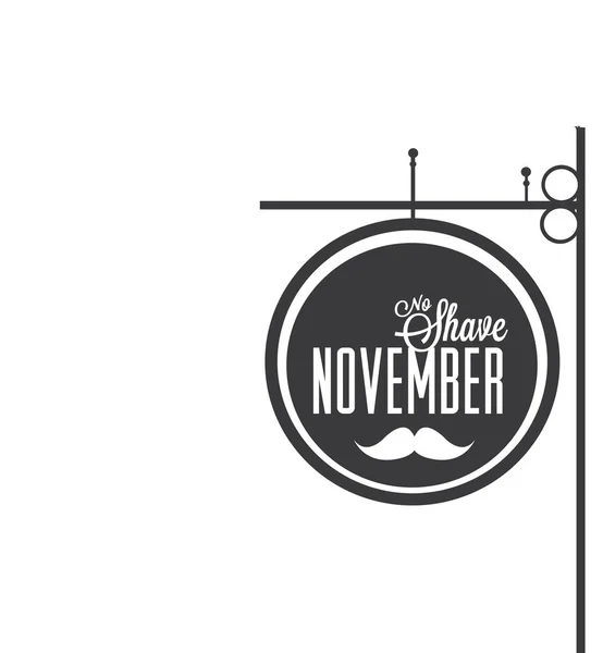 No shave november logo design — Stock Vector