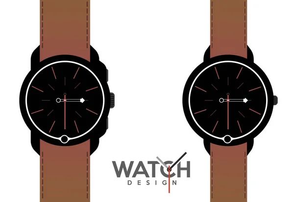 Plantillas de diseño de relojes de pulsera conjunto — Archivo Imágenes Vectoriales