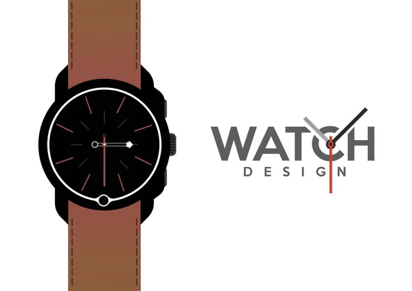 Jam tangan dengan templat desain tali - Stok Vektor