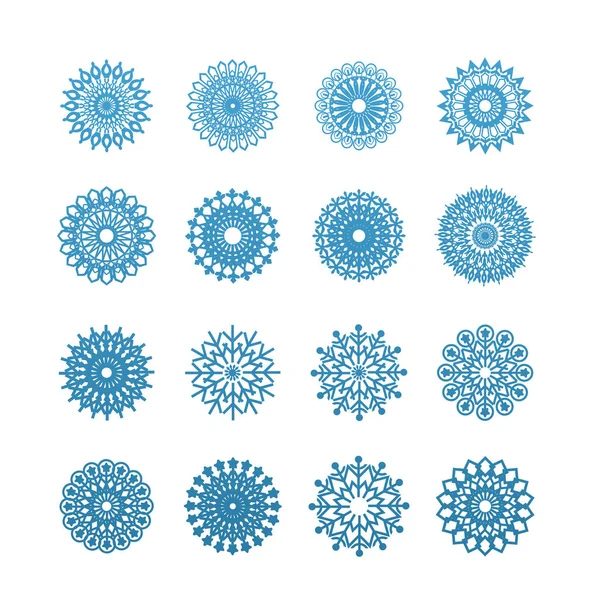 Ikonen der Winterschneeflocken — Stockvektor