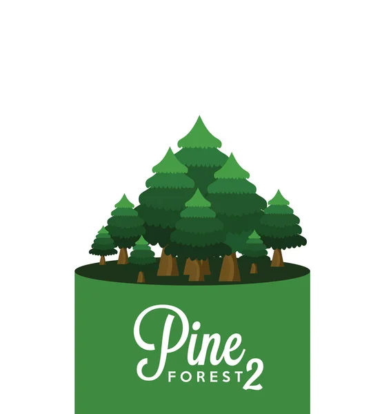 Pine forest landscape — Stock Vector