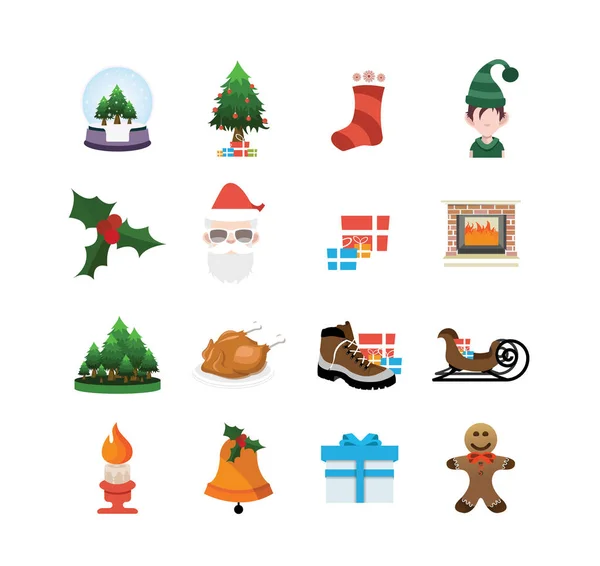 Christmas holiday ikoner anger — Stock vektor