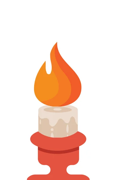 Burning Christmas candle icon — Stock Vector