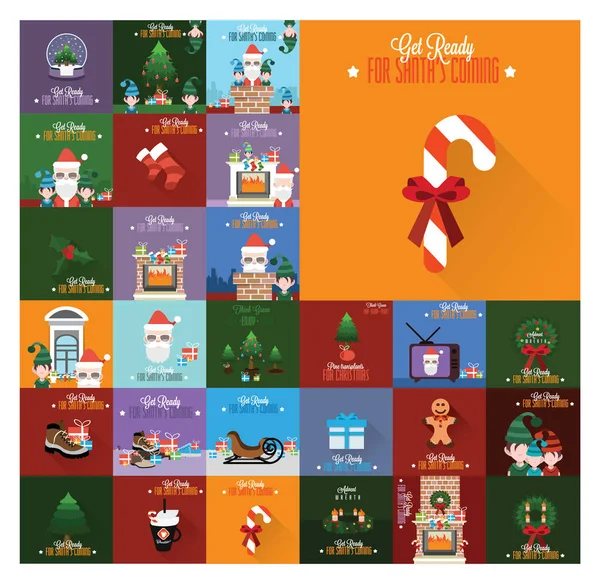 Christmas Holiday greeting cards set — Stock Vector