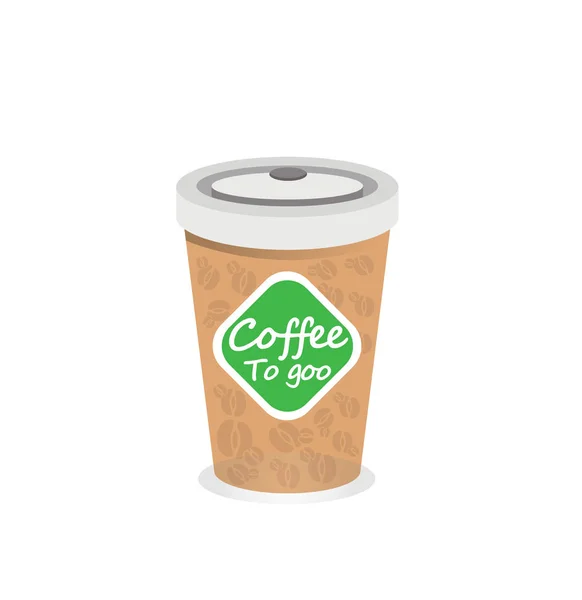 Café copo de papel com logotipo — Vetor de Stock