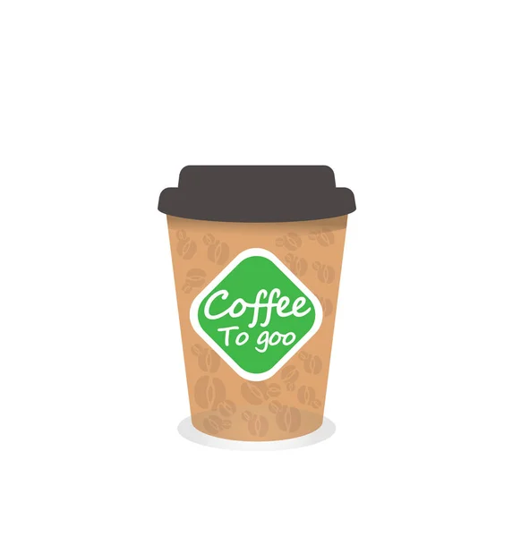 Café copo de papel com logotipo — Vetor de Stock