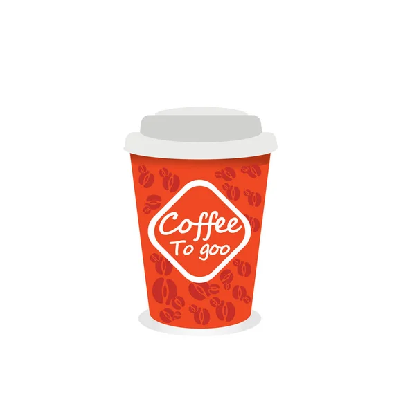 Café copo de papel com logotipo — Vetor de Stock