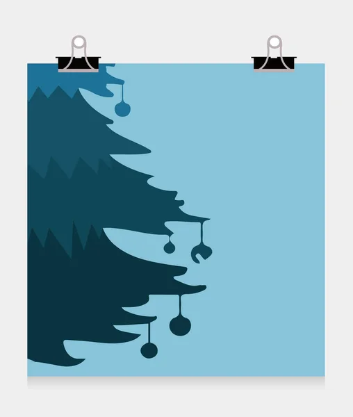 Çam ağacı mavi sayfası — Stok Vektör