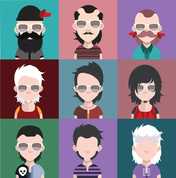 Verschillende mannelijke avatars — Stockvector