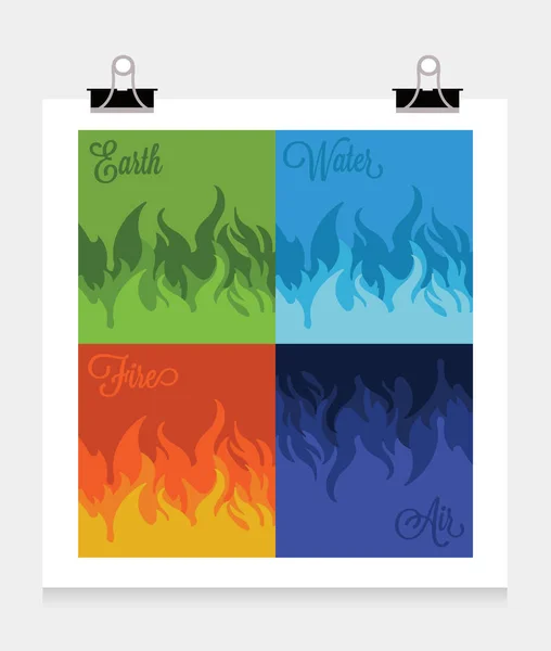 Set of colorful fire flames — Stock Vector