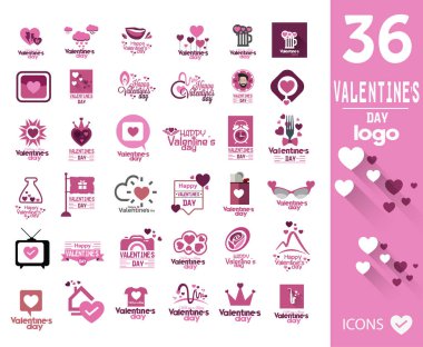 Sevgililer günü logosu kümesi