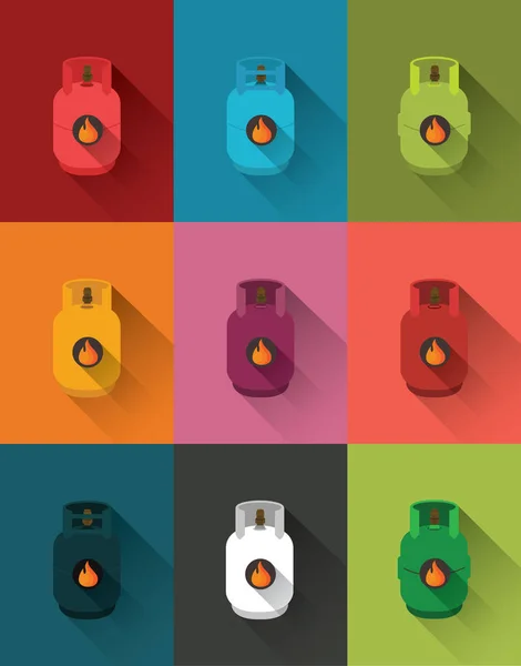 Set van gasgestookte verwarmingsketels — Stockvector