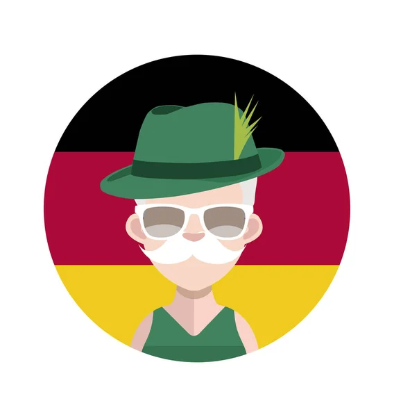 Αρσενικό avatar στο καπέλο και γυαλιά ηλίου — Διανυσματικό Αρχείο