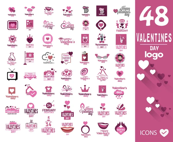 Set of valentines day logo — Stock Vector
