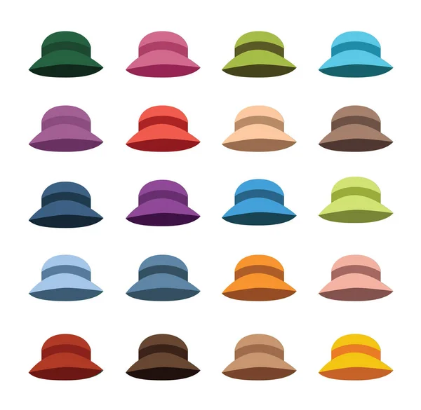 Set of different hats — Stock Vector