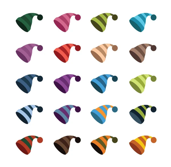 Set of different hats — Stock Vector