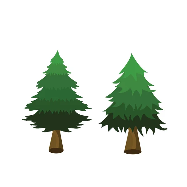 Pine trees on white — Stock Vector