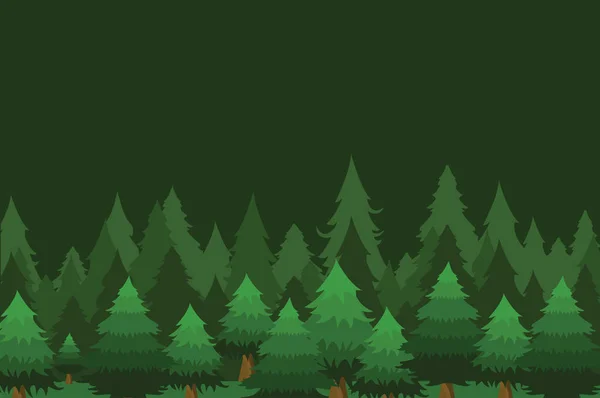 Green forest landscape — Stock Vector