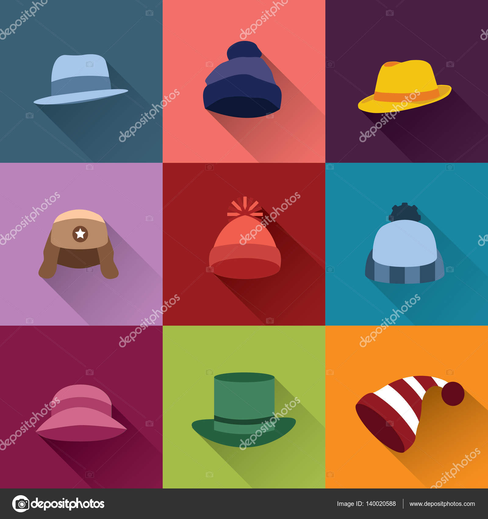 Set of different hats Stock Vector by ©Sky-Designs 140020588