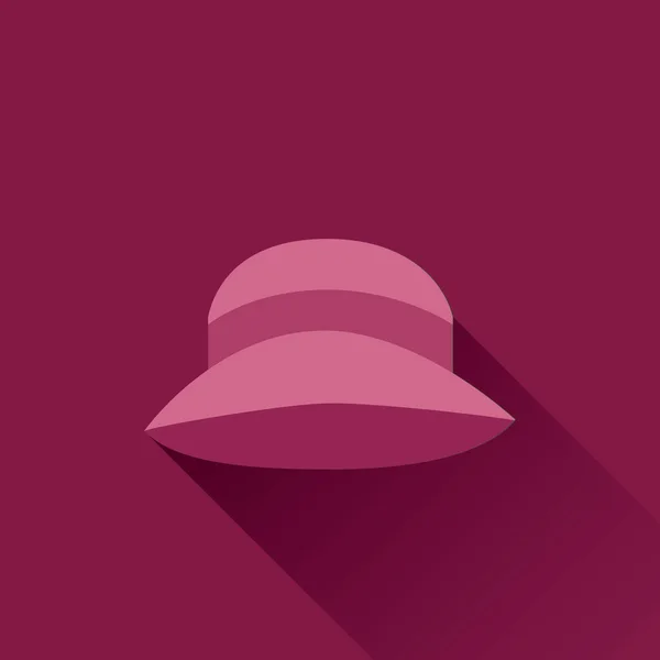 Sombrero icono plano con sombra — Vector de stock