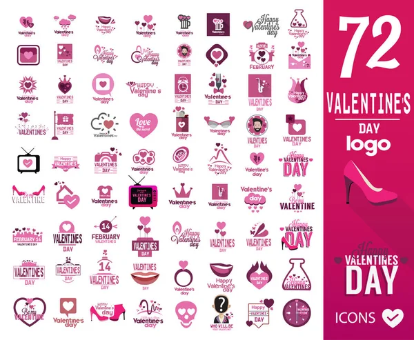 Set of valentines day logo — Stock Vector