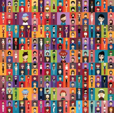 farklı erkek ve kadın karakter