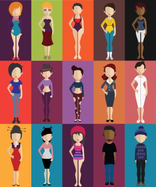 farklı erkek ve kadın karakter