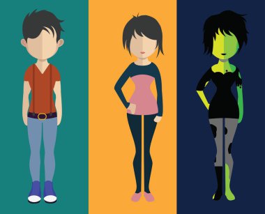 farklı erkek ve kadın avatarları