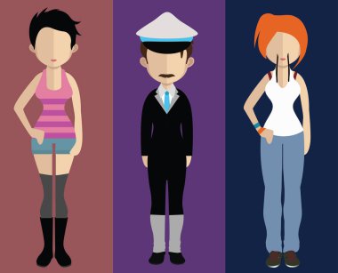 farklı erkek ve kadın avatarları