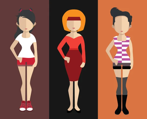 Verschillende vrouwelijke avatars — Stockvector