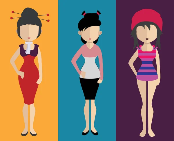 Different female avatars — Stock Vector