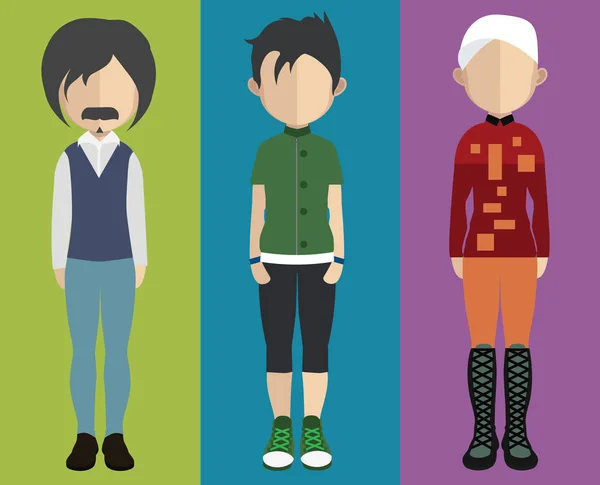 Conjunto de diferentes personajes masculinos — Vector de stock