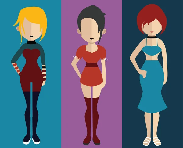 Different female avatars — Stock Vector