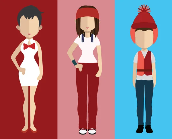 Différents avatars masculins et féminins — Image vectorielle