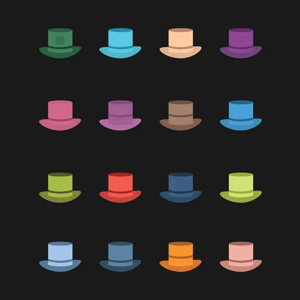 Set di diversi cappelli colorati — Vettoriale Stock