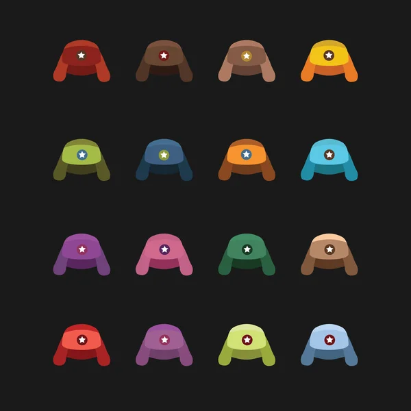 Sada různých barevných klobouků — Stockový vektor