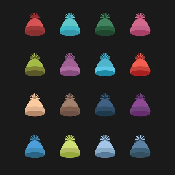 Набор различных красочных шляп — стоковый вектор