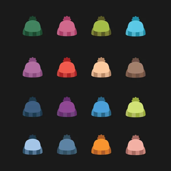 Ensemble de chapeaux colorés différents — Image vectorielle