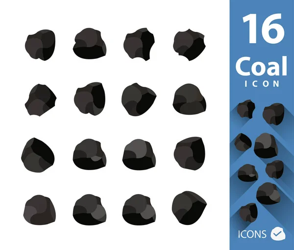 Set di icone carbone — Vettoriale Stock