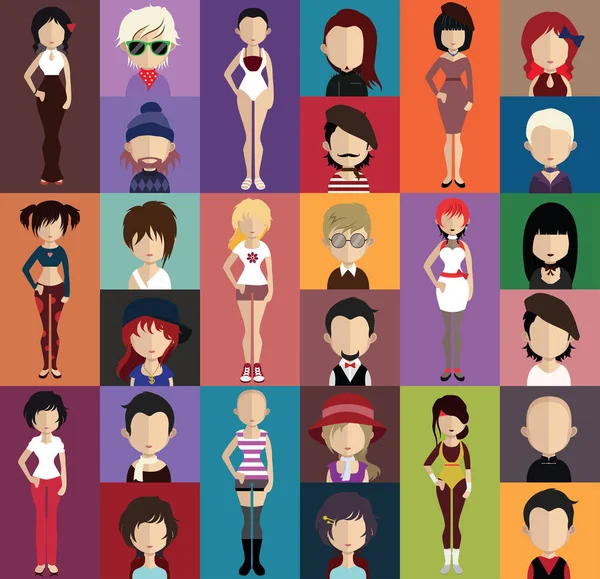 Set van verschillende avatars — Stockvector