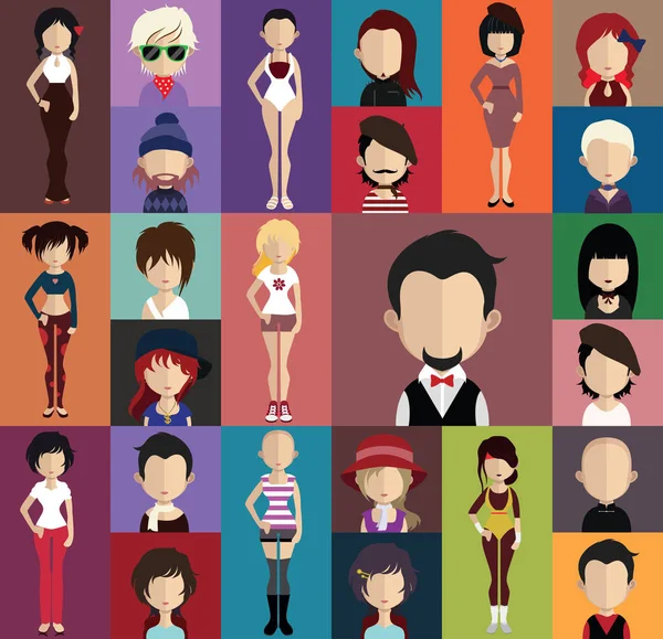 Set van verschillende avatars — Stockvector