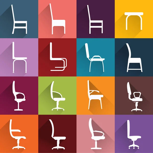 Conjunto de sillas diferentes — Archivo Imágenes Vectoriales