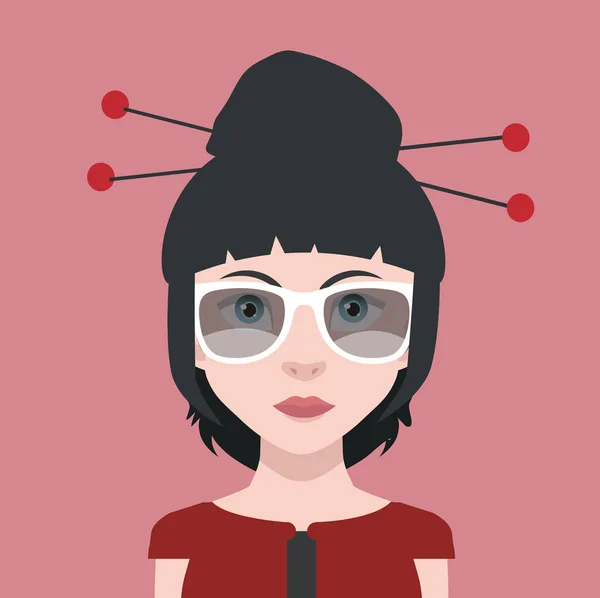 Usuario femenino avatar icono — Vector de stock