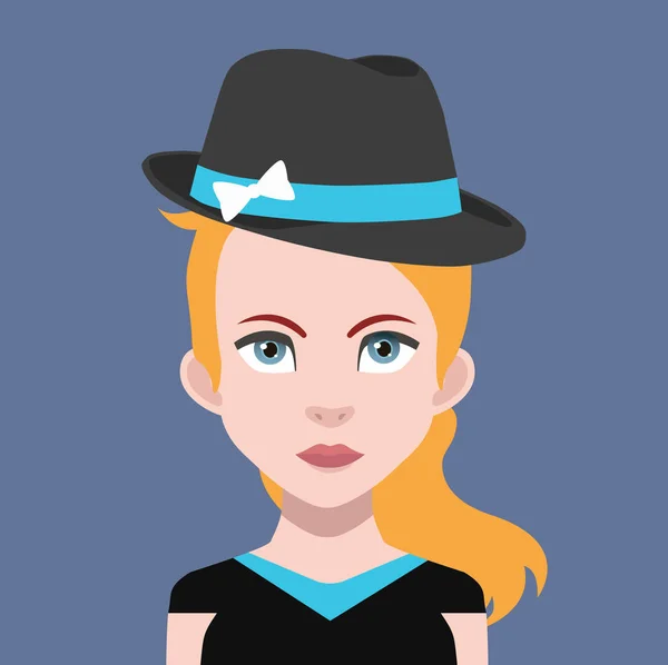 Vrouwelijke gebruiker avatar pictogram — Stockvector