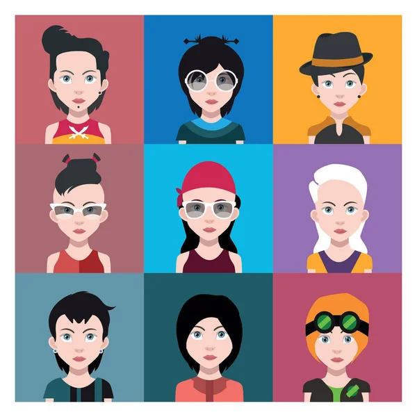 Ensemble de différents avatars — Image vectorielle